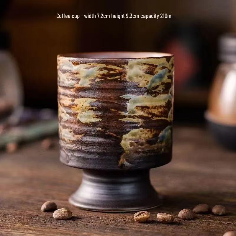 Handbemalte Keramik Kaffee- & Teetasse - Retro Japanisches Ofendesign