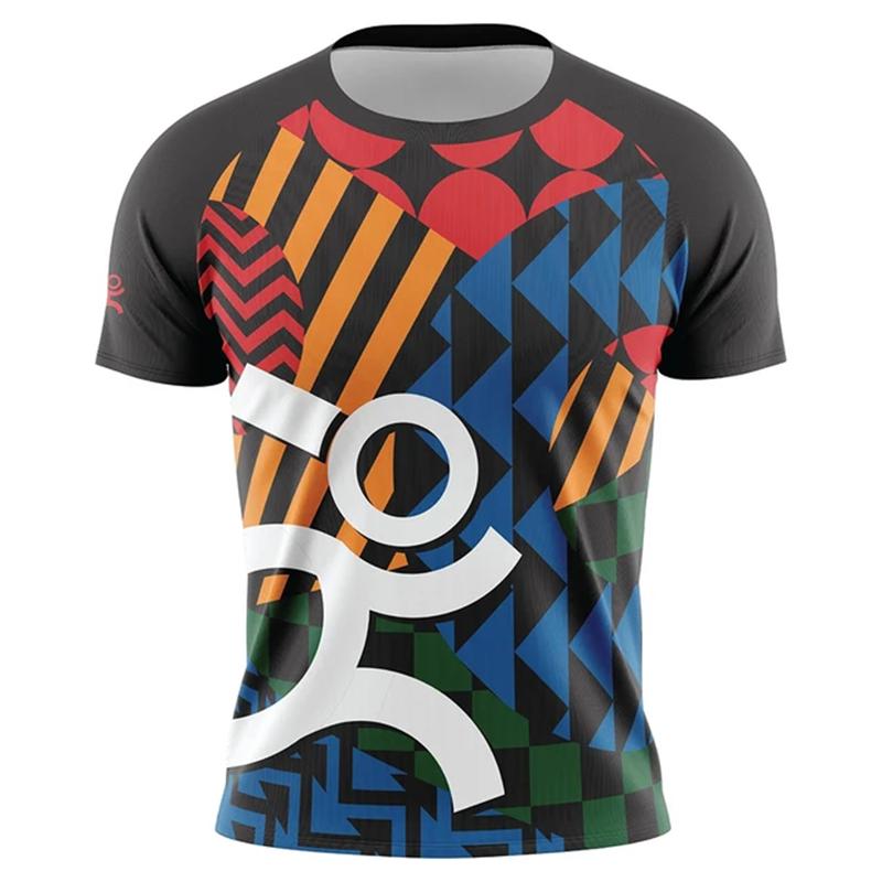 

Простые модные футболки для бега Летние повседневные уличные фитнес 3D-принты Мужские Женские Спортивные Свободные футболки 6XL