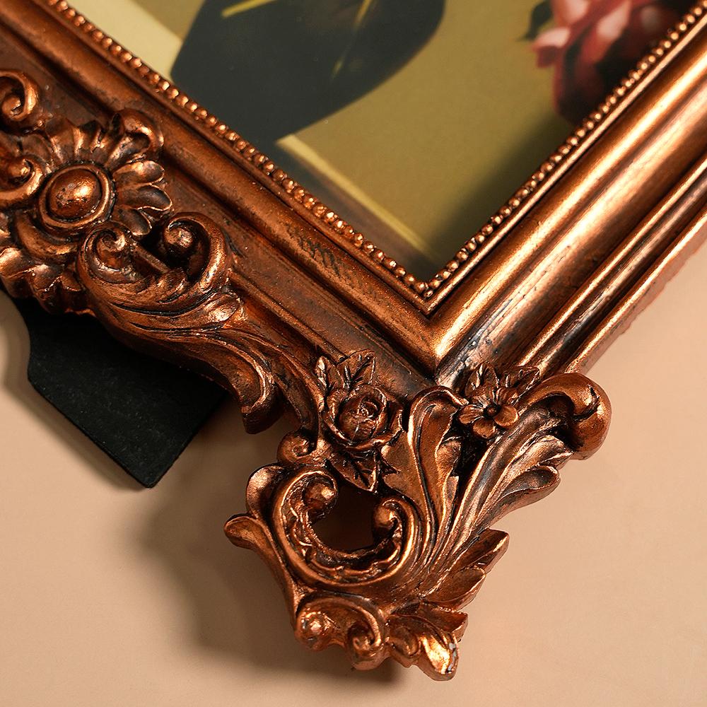 An European-Style Creative American-Style Carved Vintage Resin Photo Frame Picture Frame Home Decoration Display Stand Wall Hanging Wedding Photo Fram