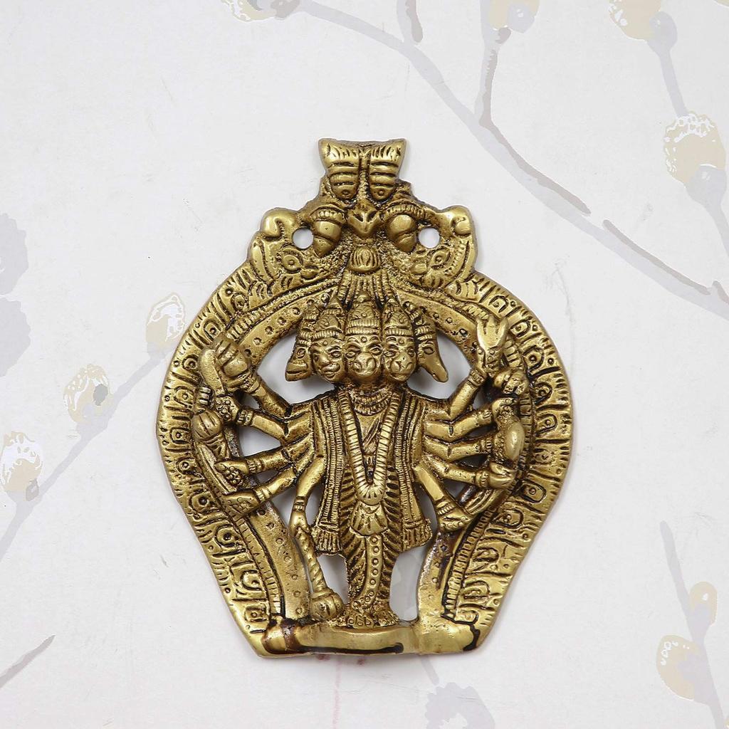 CraftIndia Panchmukhi Lord Hanuman Brass Idol Statue