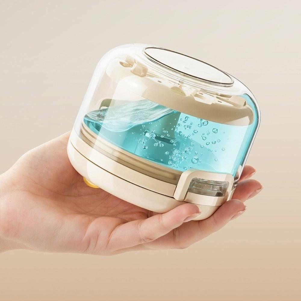 2-in-1 Denture Cleaning Box Hand Cranked Braces Storage Box Orthodontic Retainer Box  Travel Use