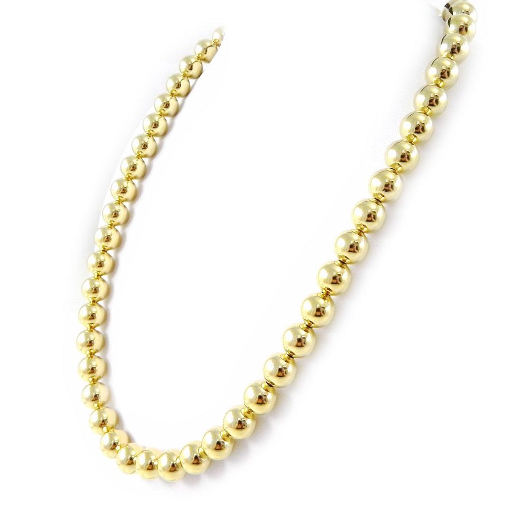 Les Trésors De Lily [H0390] - Gold Plated Necklace 'Marbles' 50 Cm 10 Mm