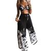 2025 Sommer Damen Europäischer & Amerikanischer Print Bandeau Weite Hosen Zweiteiliges Set