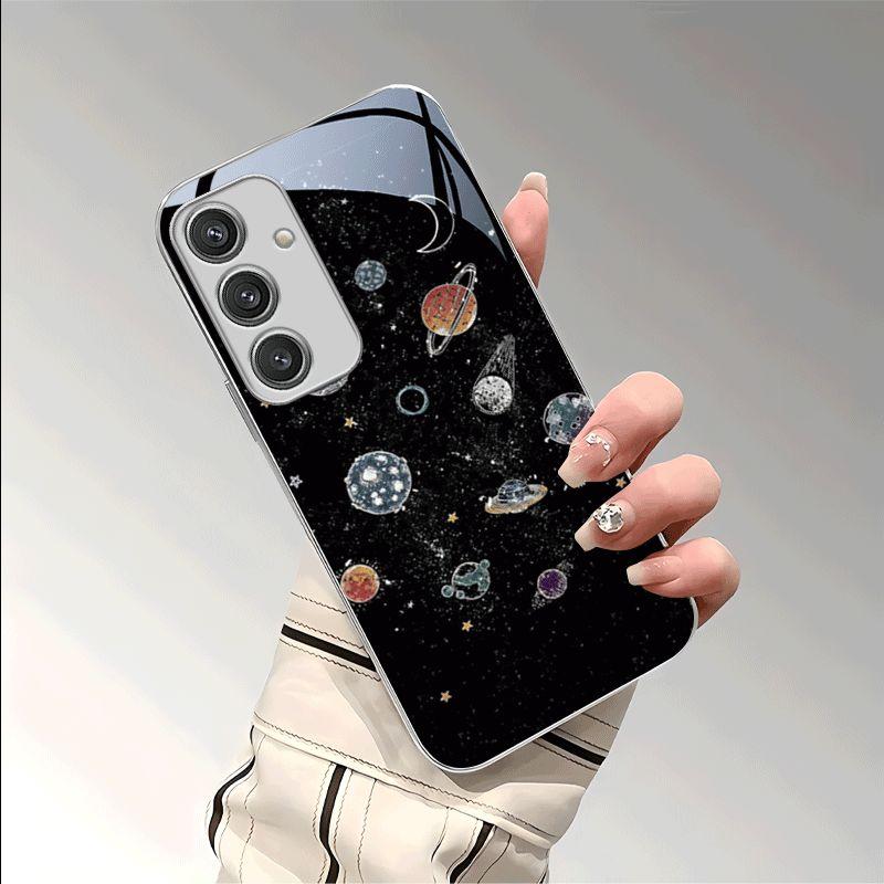 Sternenhimmel Universum Hochwertige Handyhülle Galvanisierte Glas-Handyhülle für Samsung Galaxy S26 S25 S24 S23 S22 S21 FE, Ultra, Plus