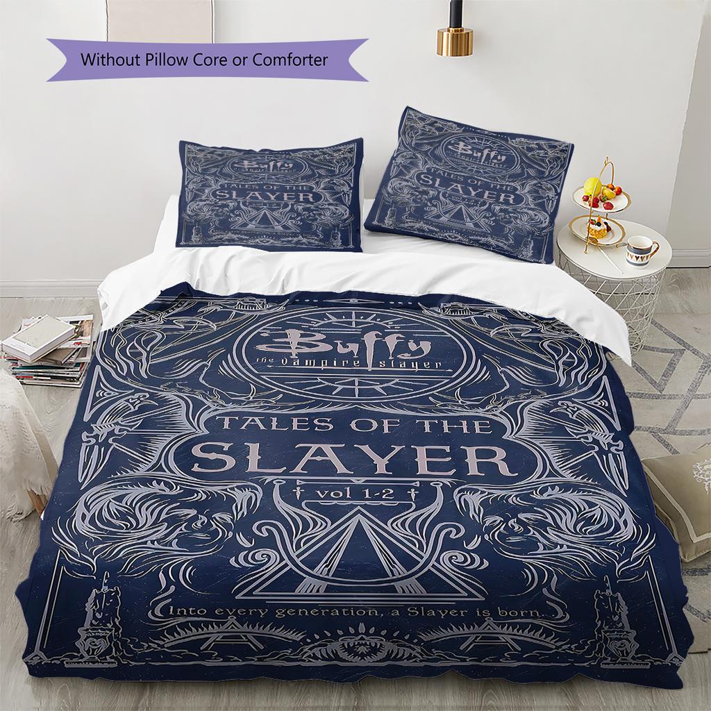 Biancheria da letto con motivo Buffy l'ammazzavampiri, Set copripiumino Copripiumino Federa Regalo di Compleanno per la Casa (1 * copripiumino + 2 * federa, senza nucleo)