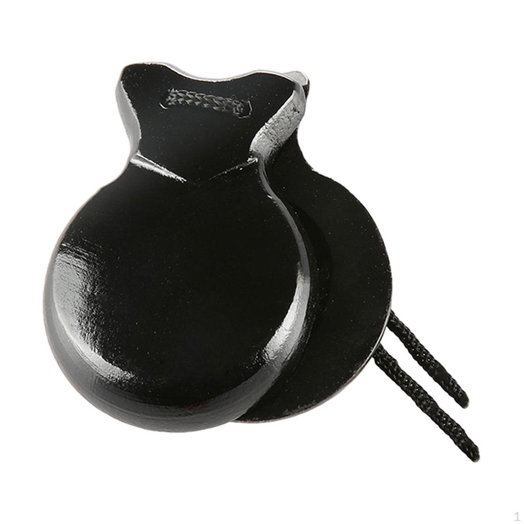 2 Pieces Solid Wood Spanish Clapper Finger Castanet Musical Learning Toys Orff Music Instrument