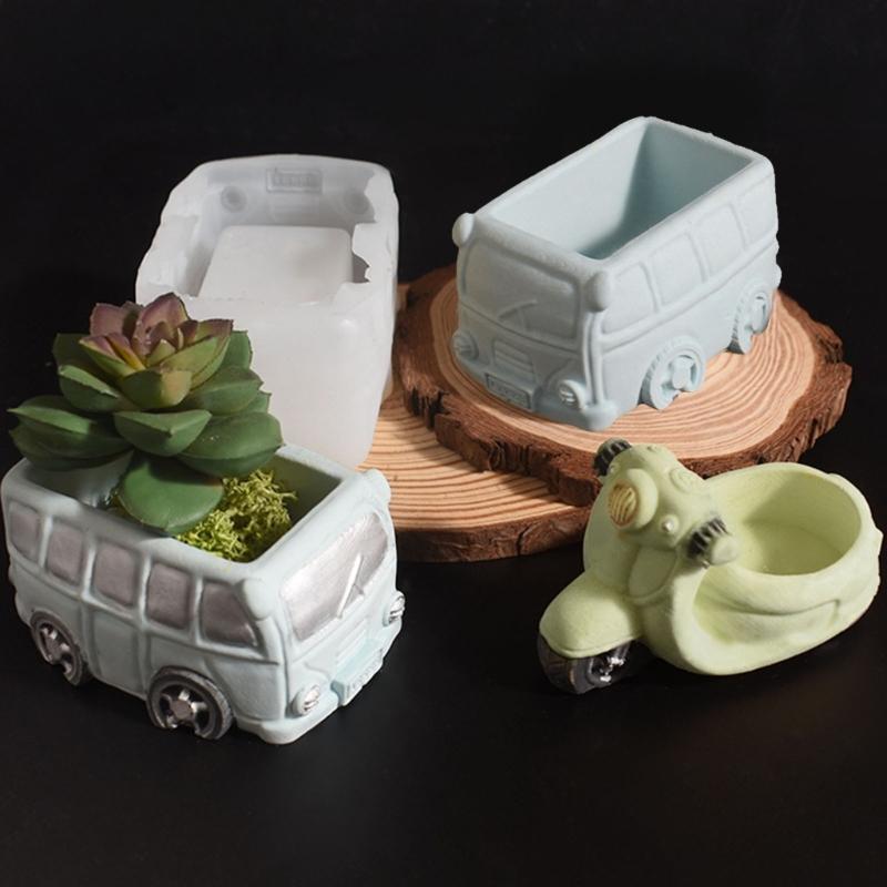 Sukkulenten-Pflanzenformen in Busform Blumentöpfe Silikonform Handgefertigte Aufbewahrungsboxformen Gipsformen Heimdekoration