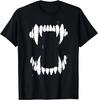Edgy Fangs Graphic TShirt Casual Daily Short Sleeve Tee for Unisex Women Unique GraffitiTextured Fang EleUnisext Stylish Design Top