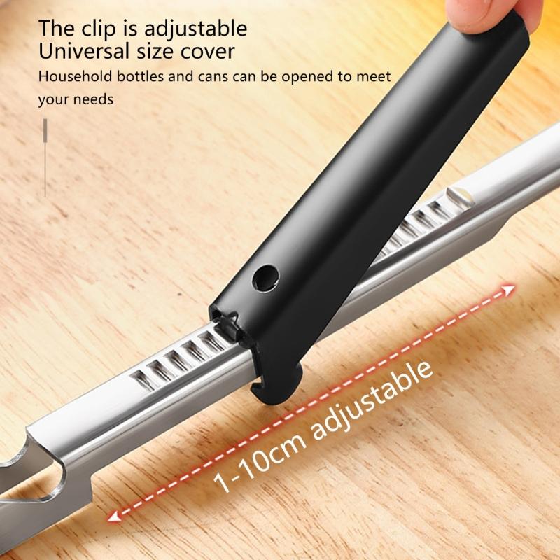 Adjustable Lid Opener Kitchen Tool Adjustable Can Opener Jar Opener Stainless Steel Lid Opener for Various Containers