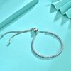 S925 Sterling Silver Zircon Full Diamond Bracelet for Women with Adjustable Push-pull Bracelet and Versatile Trendy Bracelet Accessories