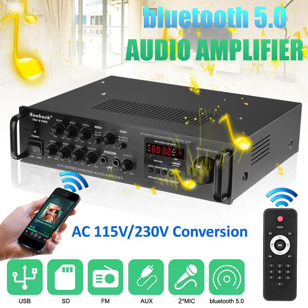 2000W 5-Kanal Audio Heimkino Heimkino Verstärker Bluetooth HiFi Stereo Verstärker LED Digital Karaoke Verstärker