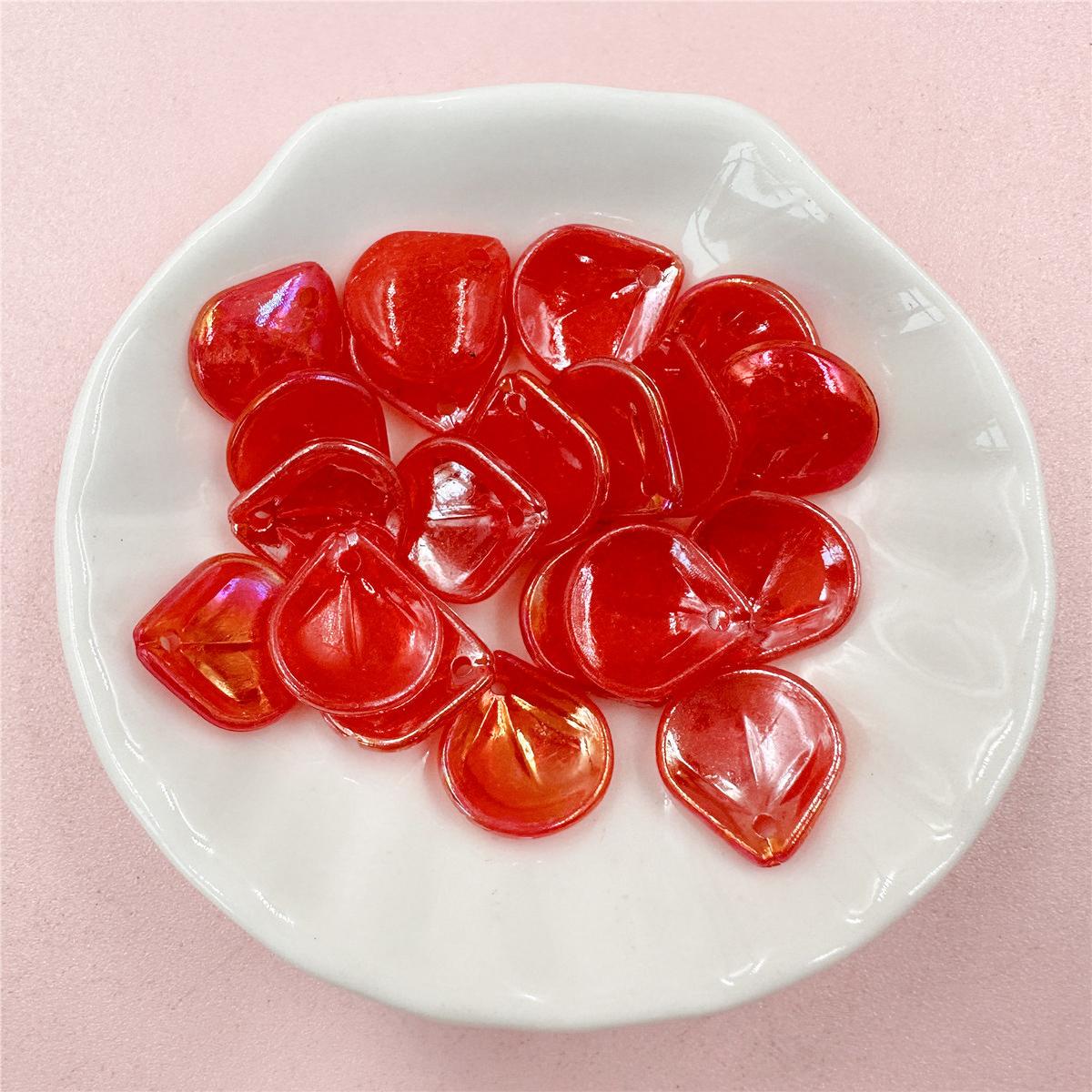 

Зроби сам Пелюстки Квітів Шпилька Сережки Браслет Підвіска Для Виготовлення Ювелірних Виробів Аксесуари Кольори AB 13.5*14.8мм Шарм Намистини 20шт червоний