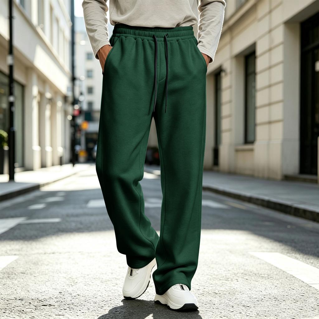 Pantaloni da Jogging Larghi da Uomo a Vita Alta, Vestibilità Larga, Casual, Colorati, per l'Autunno