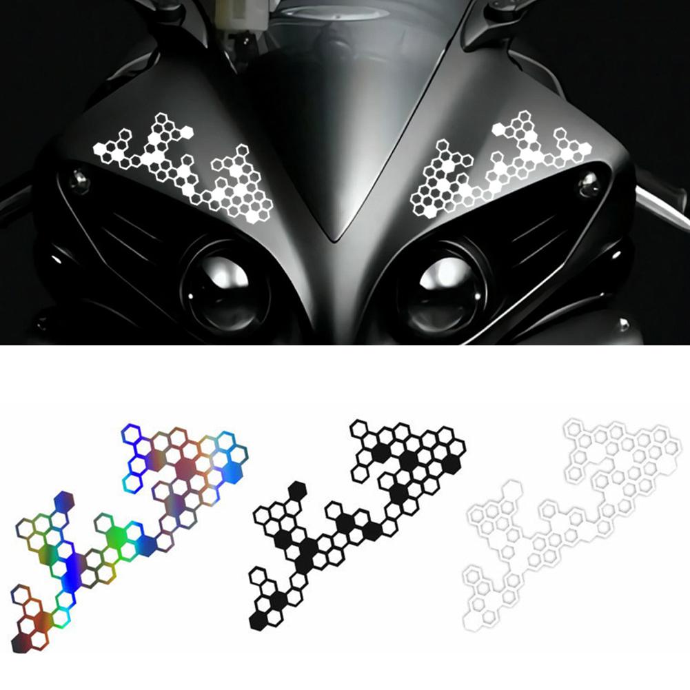 

Motorcycle Front Panel Stickers Modification Waterproof Honeycomb Reflective Decal Waterproof Decorative stickers For Moto body красный