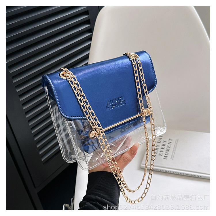 Popular small bag women 2025 new fashion messenger small bag chain bag transparent child and mother bag small square bag