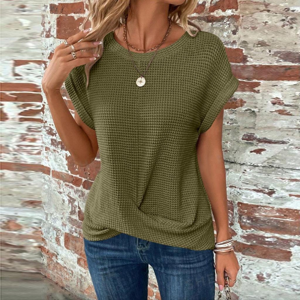 Womens Tops Short Sleeve Knit Going Out Tops for Women Casual Front Tee Sparkly Tops for Women