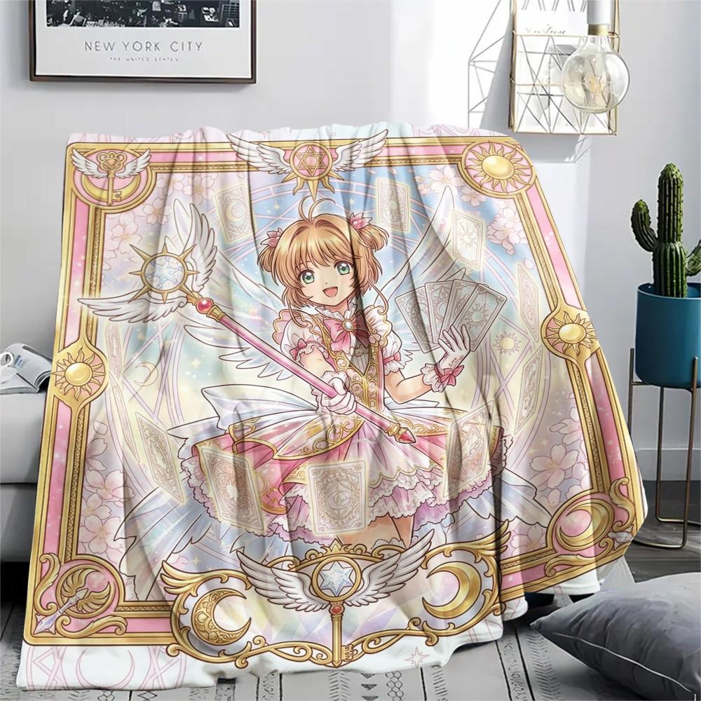 Cardcaptor Sakura Print Flannel Blanket, Ultra Soft High Quality All Seasons Warm Throw, Home Decor Cozy Blanket, Perfect Christmas Gift
