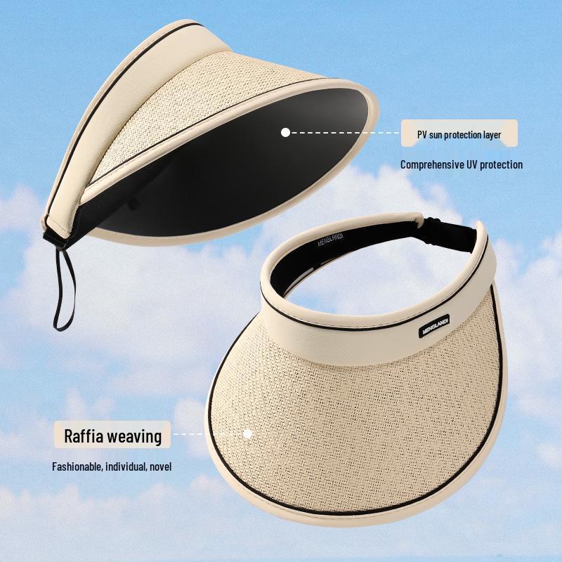 XMZ257 Open-Top Sports Sun Hat Set with Large Brim, Sunshade, and UV Protection