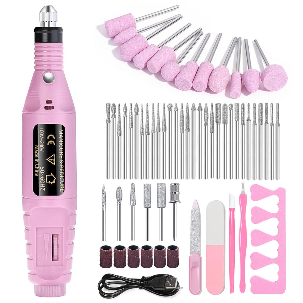 Electric Nail Drill Machine Set Professional Nail Drills Set for Gel Nails Polish Portable Nail File Manicure Tool Set