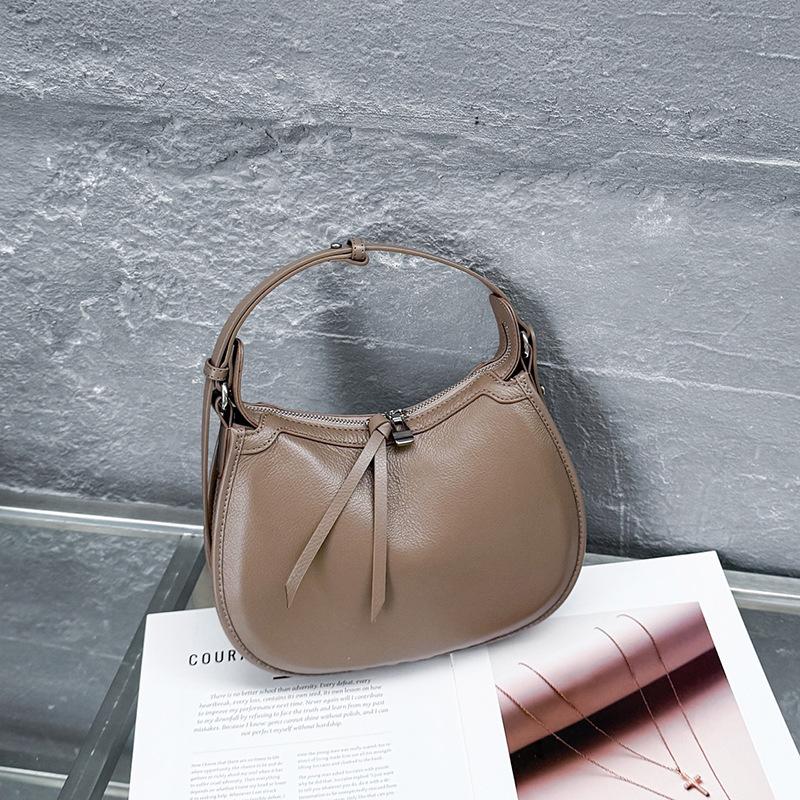 Large-capacity Genuine Leather Crossbody Dumpling Bag Underarm Bag High-end Single-shoulder Crescent-shaped Bag