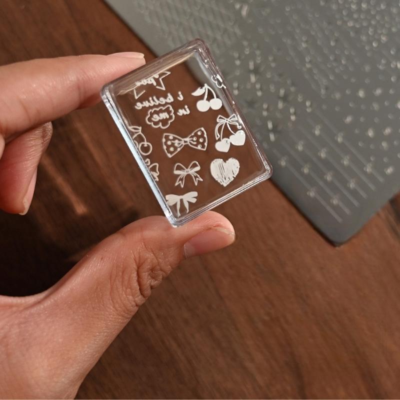 Multifunctional Manicure Tool Kit Various Small Stamping Plates For Nail Art Transfer Butterfly Designs Stainless Steel Template