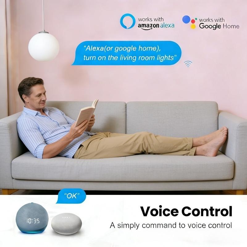 WLAN Smart Touch Licht Wandschalter Interruptor Glaspanel 8-fach 147*86mm Tuya App SmartLife Kompatibel mit Alexa Google Home