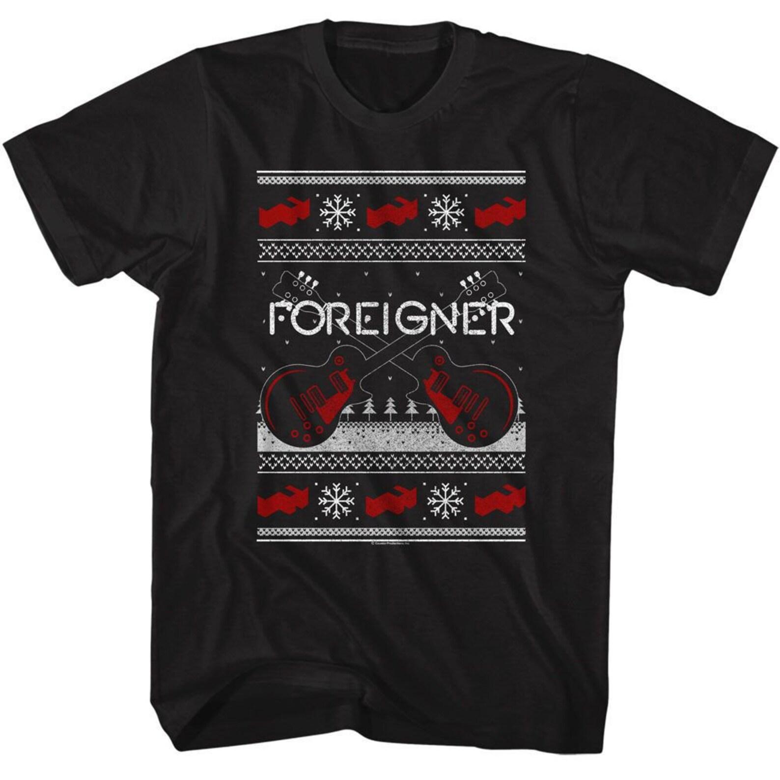 Foreigner Christmas Xmas Sweater Black T-Shirt 3XL