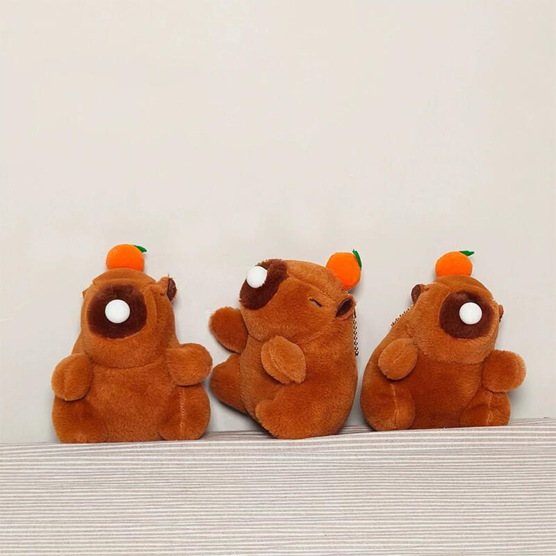 Podion Jeju Tangerine Bubble Gum Capybara Doll Keychain capybara