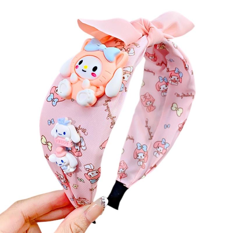 Cute Sanrio Hairband With Wide Bow For Women And Girls Melody