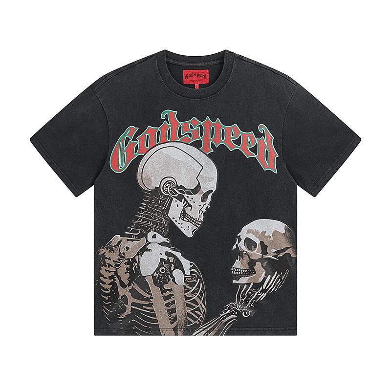 

Skeleton Lovers Vintage Washed Streetwear T-Shirt S