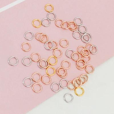 Sterling Silver 18k Gold-Plated Open Ring Connector for DIY Jewelry