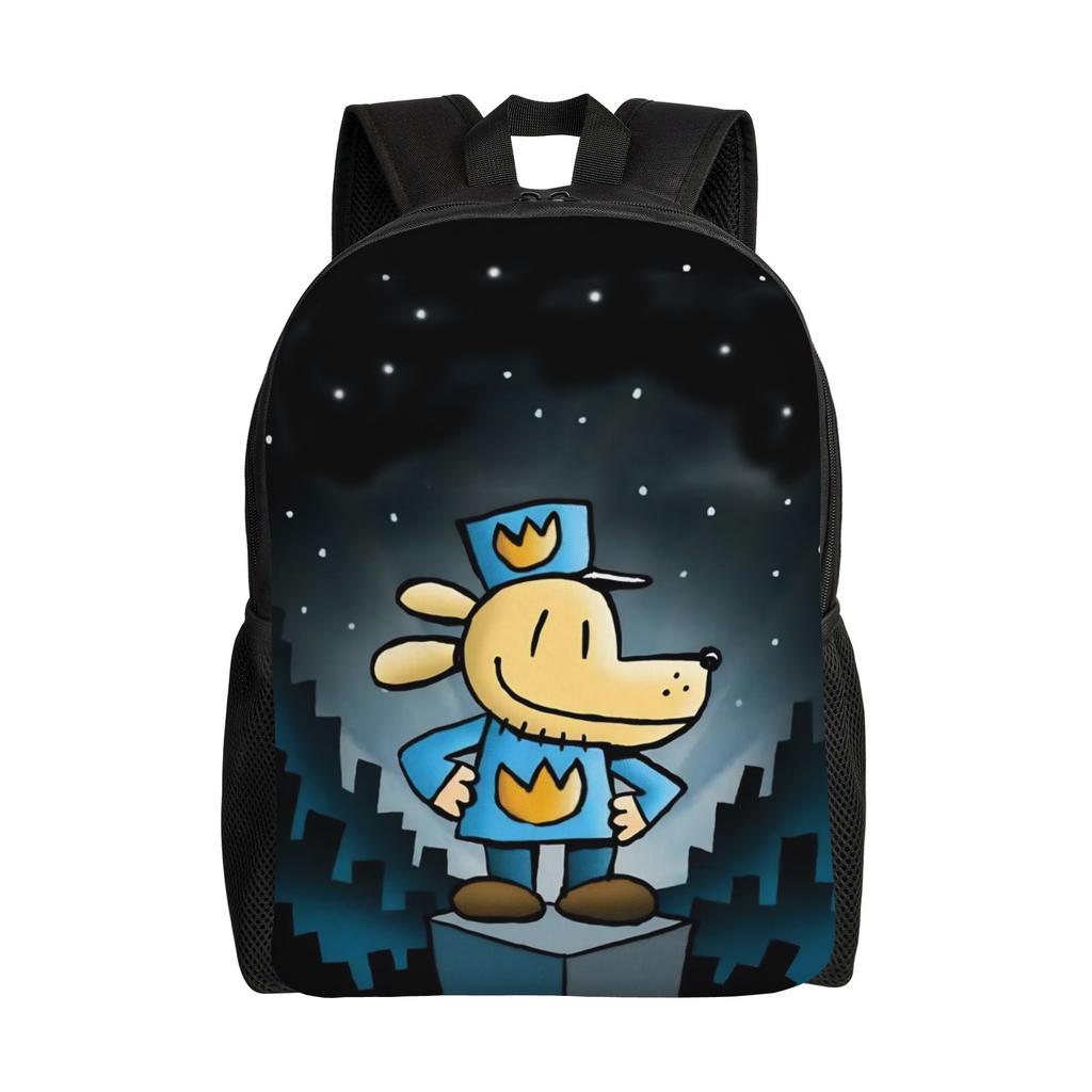 Dog Man Cartoon Teenage Backpack Outdoor Student Business  Daypack for Men Women College Canvas Bags