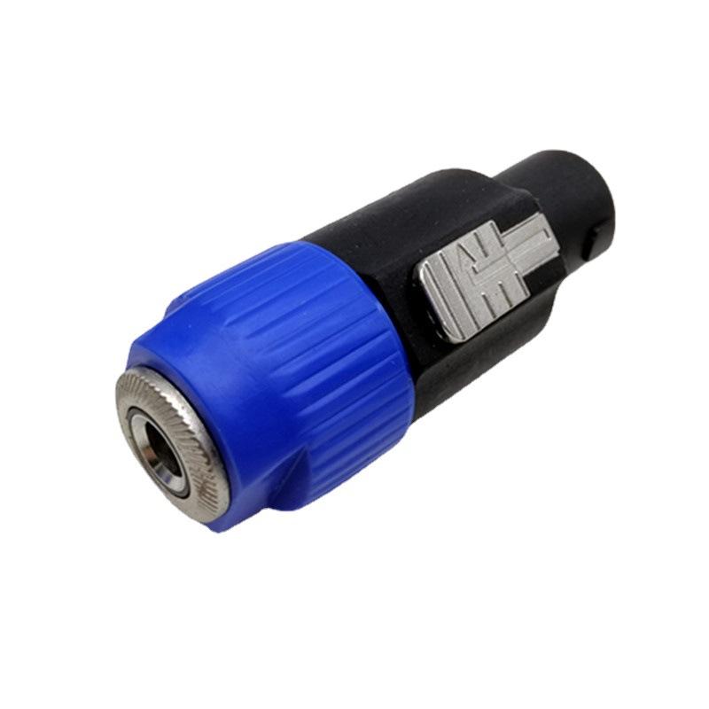 

1Pcs Latch Aviation Connector 4-Pole Audio Speaker Plug To 6.5Mm Metal Converter Jack Adapter Male To 1/4 Ts Female Nl4Fc синий