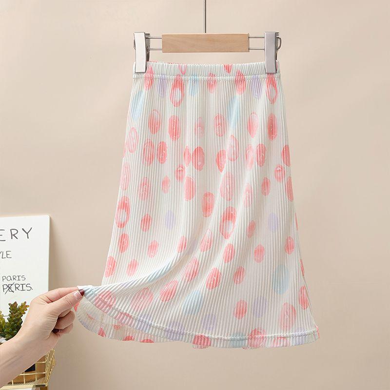 Girls' Half Length Skirt Summer New Style Girls' Versatile Short Skirt Mid To Large Children's Summer Dress Pleated Skirt