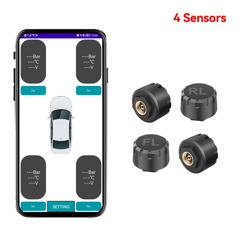 Motorcycle TPMS Android Tire Pressure Sensors Tyre Pressure Monitoring System External Sensor Bluetooth Android/IOS Car TMPS