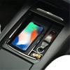 SRXTZM Nová bezdrátová nabíječka do auta, držák telefonu, úložný box do loketní opěrky pro iPhone, Samsung, konzolový držák pro Tesla Model XS