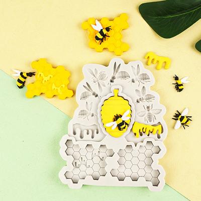 Honigbiene Waben Silikonform 3D Bienenstock Biene Fondant Kuchen Dekorieren Schokoladenwerkzeuge Küchengeschirr für Babyparty Geburtstag