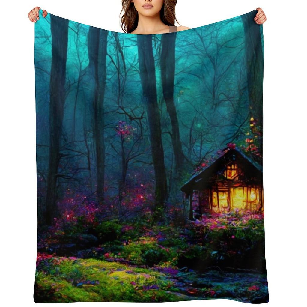 Home at the Heart of the Forest Throw Blanket Retros Sofa Decorative Sofa Baby Blankets
