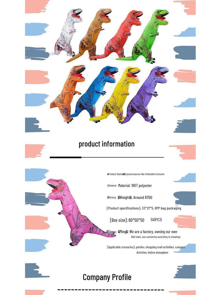 Tyrannosaurus Rex Inflatable Costume - Perfect for Festivals, Parties, and Performances