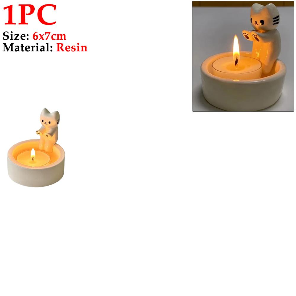 

1-10 шт. подсвечник в виде мультяшного котенка, подсвечники для свечей, подсвечник в виде кота для стола, милый подсвечник