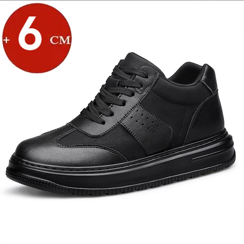 Plus Size White 6cm 8cm Elevator Board Shoes Men Sports Casual Sneakers Height Increase Shoes Invisible Man Taller Lifting Flats