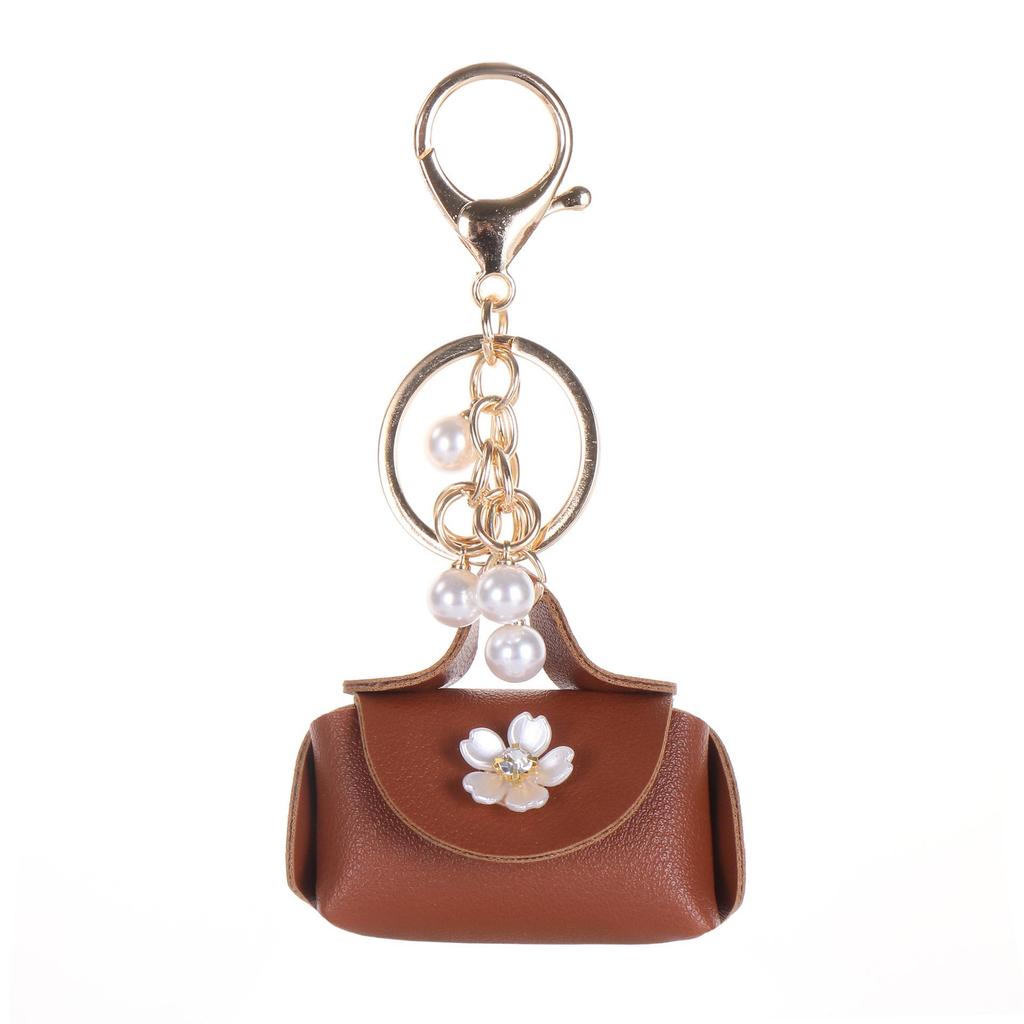 Xiaohongshu Mini Keychain Bag - Cute & Stylish Coin Purse and Korean-Style Leather Car Key Pendant