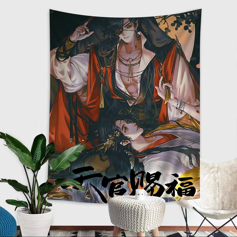 Tian Guan Ci Fu Hippie Wall Hanging Tapestries Art Science Fiction Room Home Decor Kawaii Room Decor