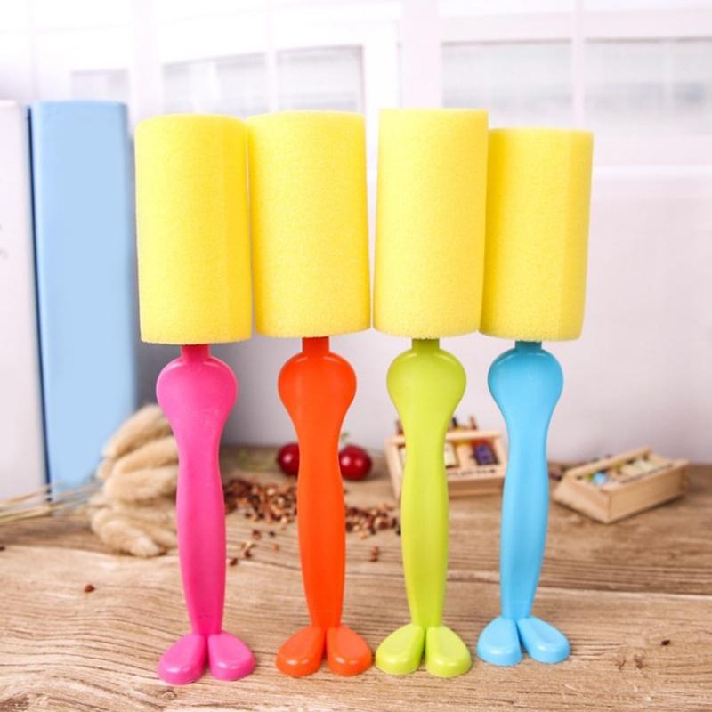 1pc Sponge Bottle Cup Brush Glass Tube Cleaning Washing Kitchen Handle Cleaner