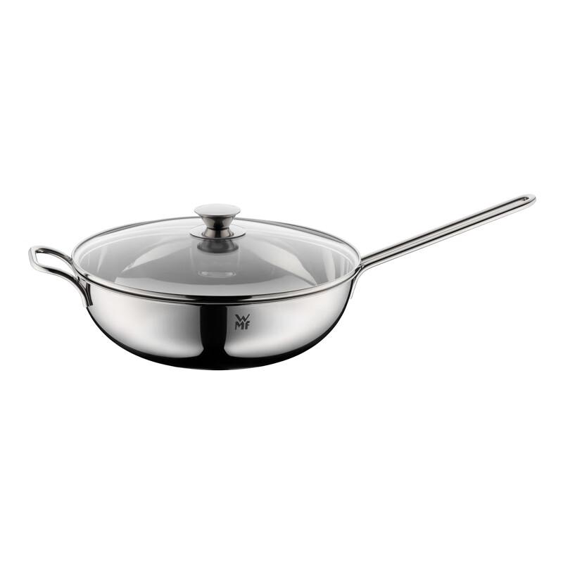 WMF 30cm Long Handle Stir-Fry Wok with Glass Lid 30cm