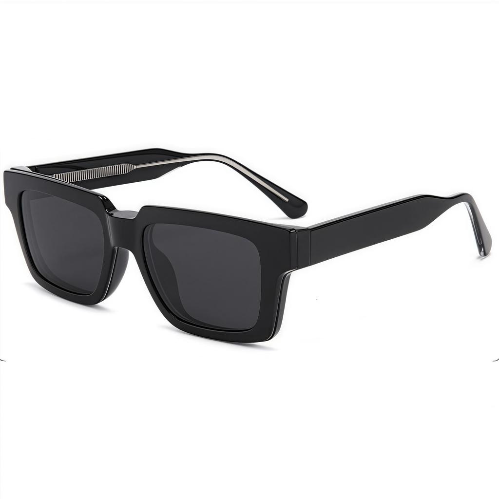 Polarized Men's Square Frame Sunglasses - European/American Style with Magnetic Cross-Border Design