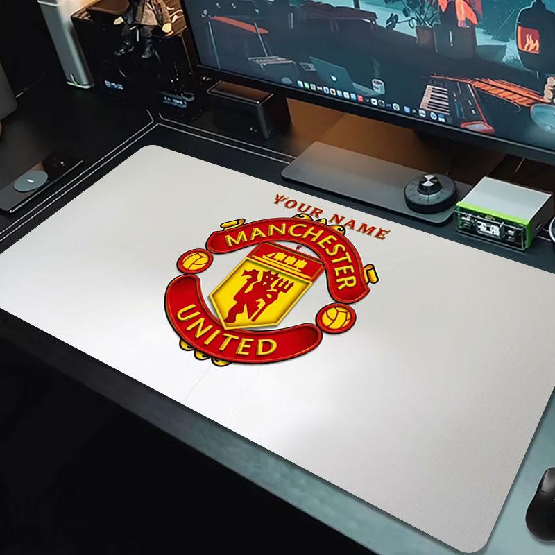Manchester United F Custom Name Large Size Mouse Pad Large Gaming Table Cushion Non-slip Laptop Tablet Big Mousepad XXL Mat Mini PC Playmat With Lock
