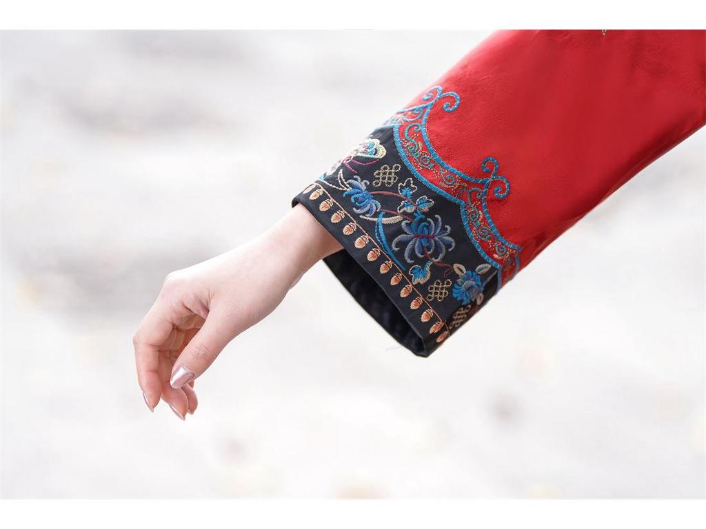 Ethnic Embroidered Loose Fit Cardigan with Chinese Frog Buttons