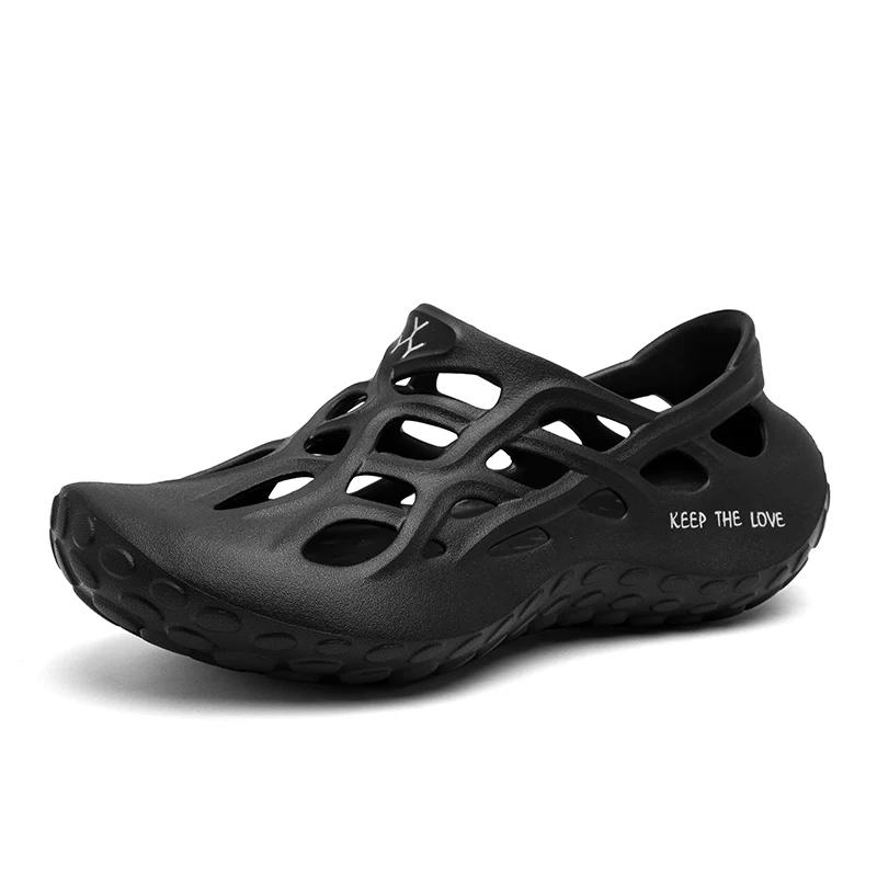 

Летние мужские сандалии, легкая мужская повседневная обувь из ЭВА, обувь с дырочками, сабо для влюбленных, домашний сад, уличные мужские пляжные тапочки на плоской подошве, большой размер 43