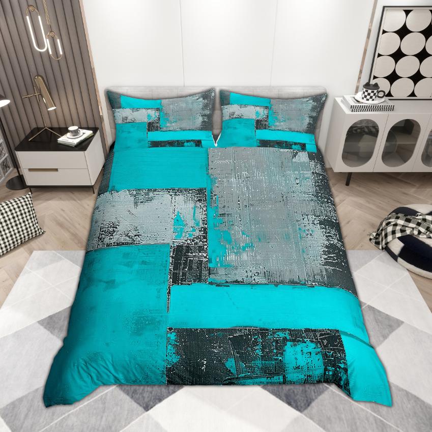 Homewish Grunge Ombre Duvet Cover Set 2pcs/3pcs, Watercolor Oil Painting Bedding, Modern Abstract Minimalist Quilt Cover Set